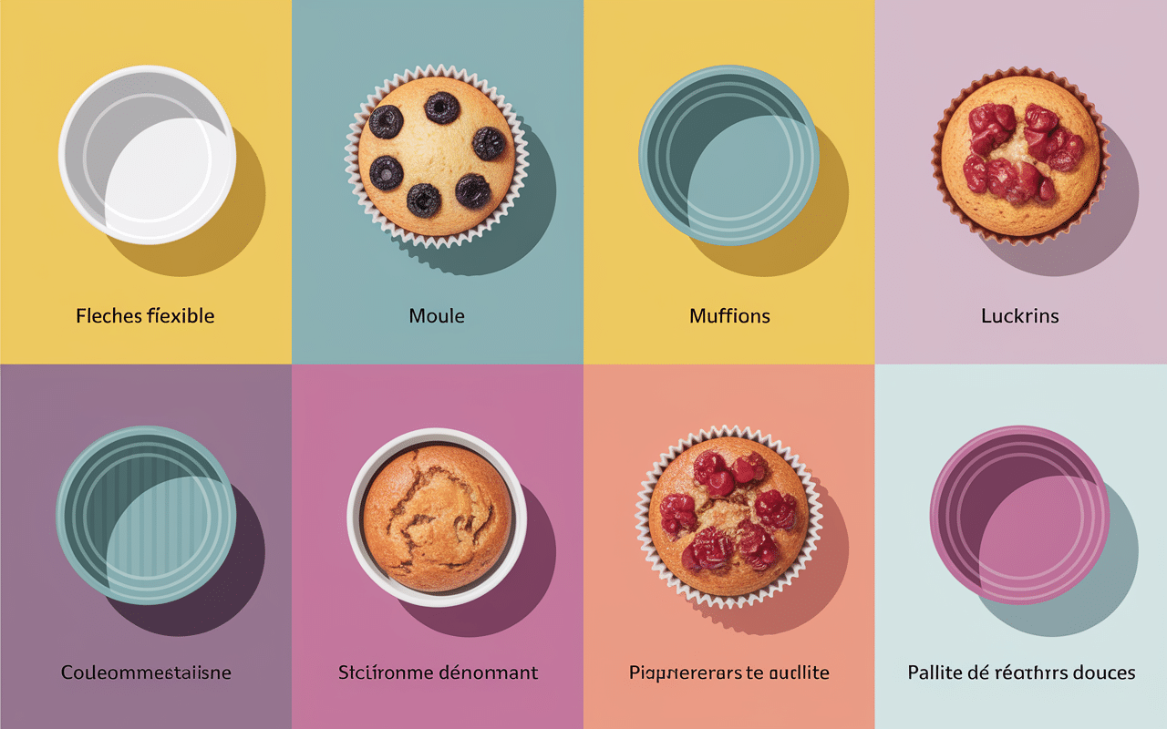 Moule muffin silicone flexible demoulage muffins facile