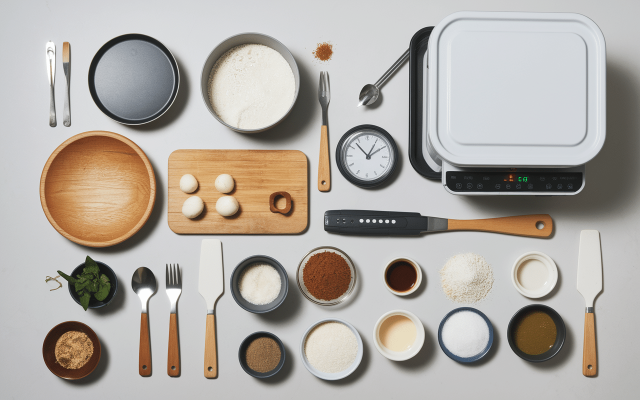 Préparation de bowl cake healthy ustensiles et ingrédients