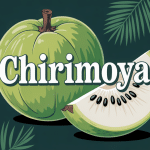 Chirimoya coupe avec chair blanche et pepins noirs