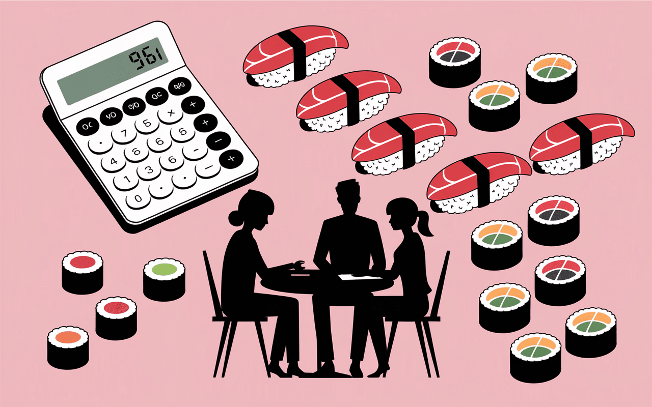 Combien de sushi par personne calcul quantité table