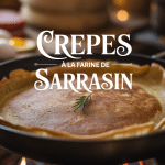 crêpes à la farine de sarrasin en cuisine rustique