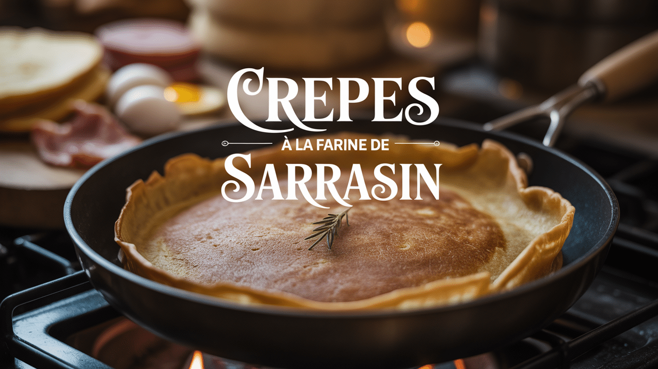 crêpes à la farine de sarrasin en cuisine rustique
