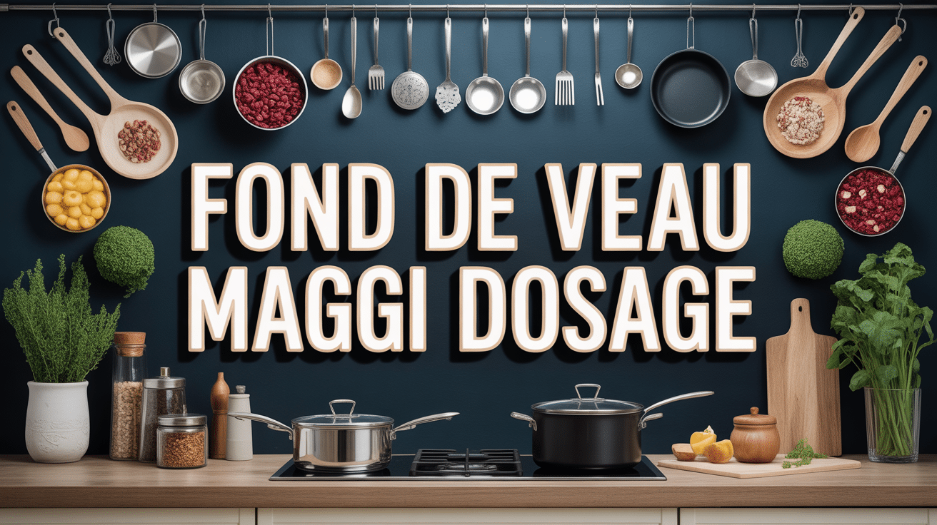 Cuisine moderne avec ustensiles et dosage fond de veau Maggi