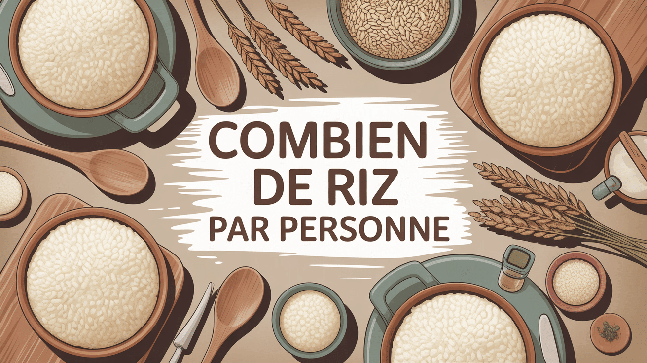 dose riz par personne illustration table bols