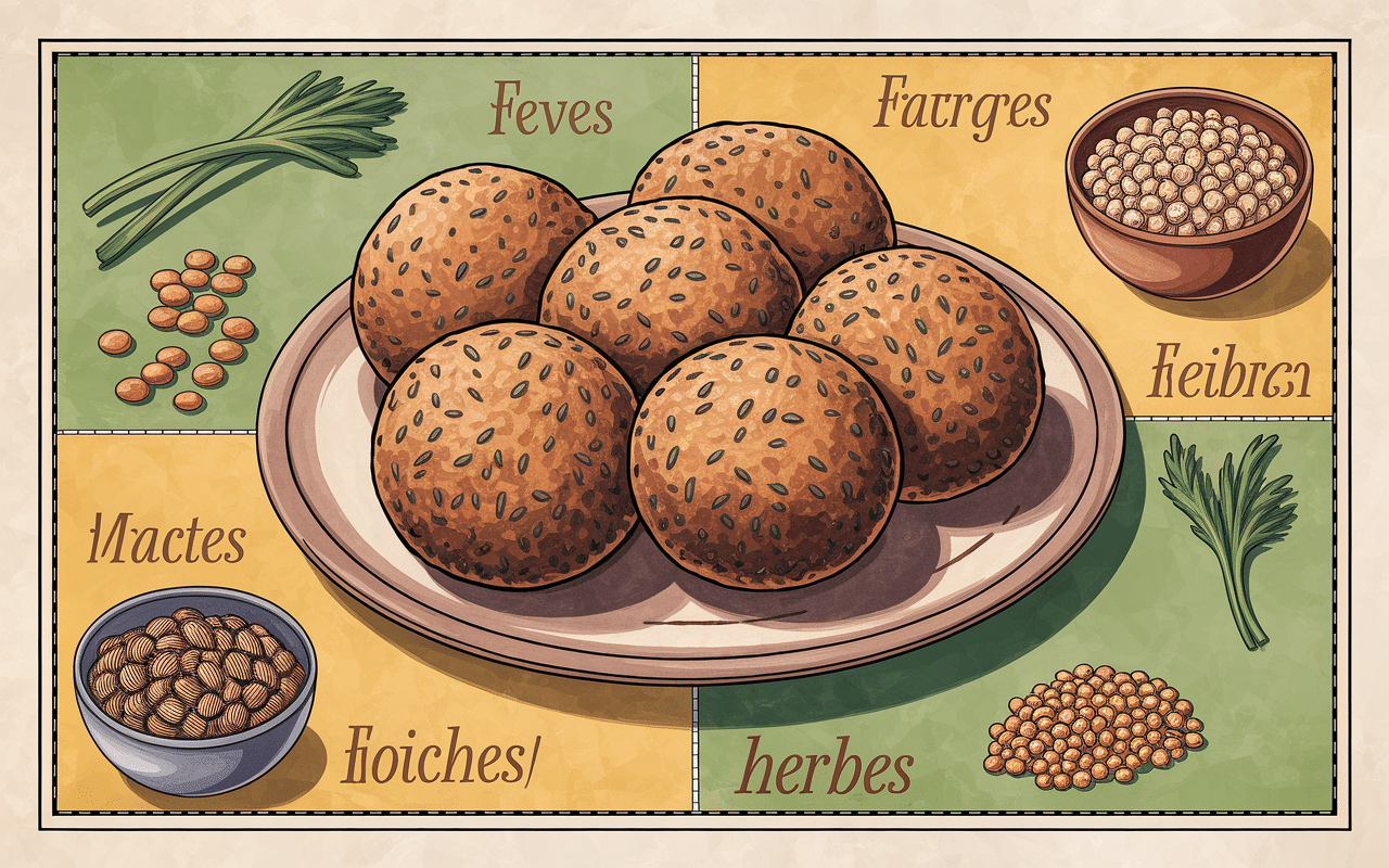 Carte Moyen-Orient falafel origine ingrédients