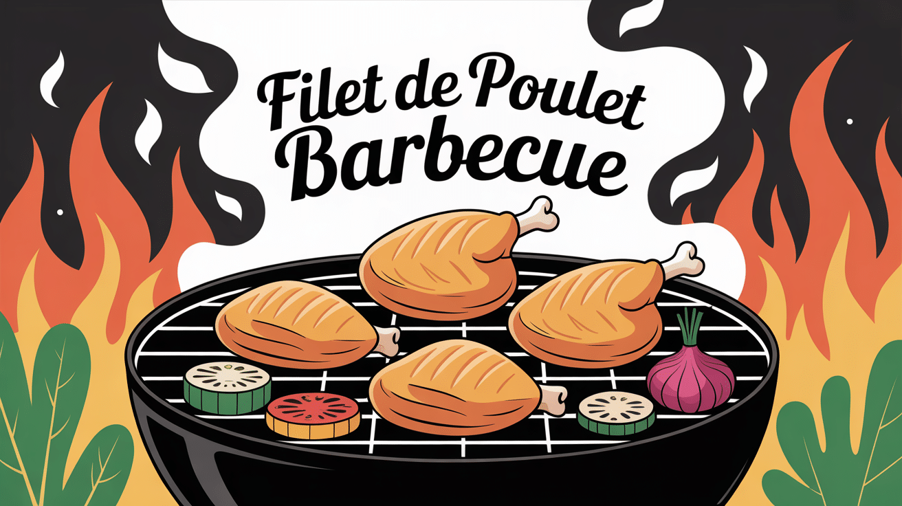 filet de poulet au barbecue doré avec légumes grillés