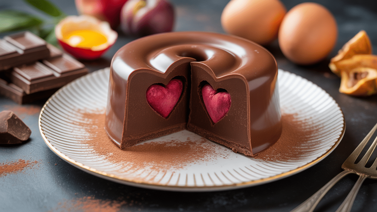 fondant au chocolat sans sucre avec coeur coulant