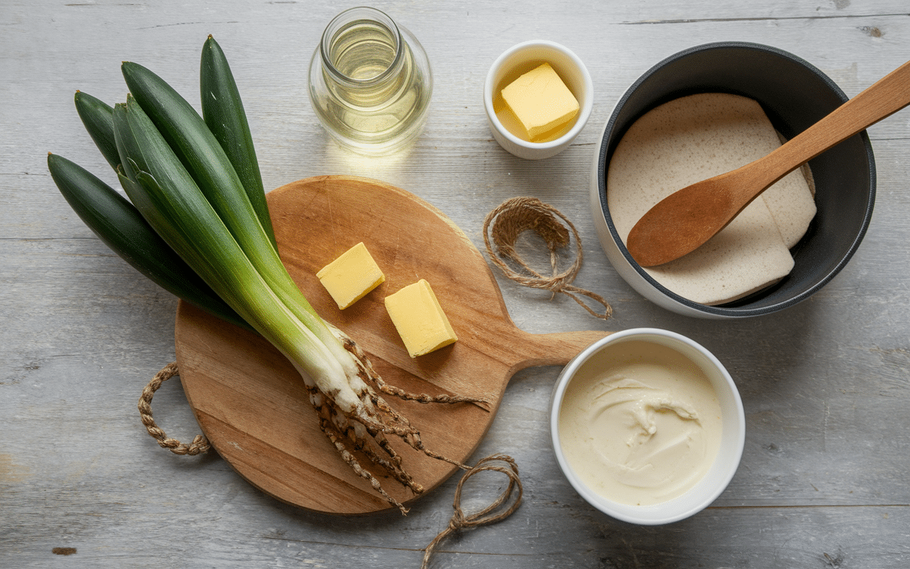 Ingrédients cuisine pour sauce fond de veau sur plan de travail