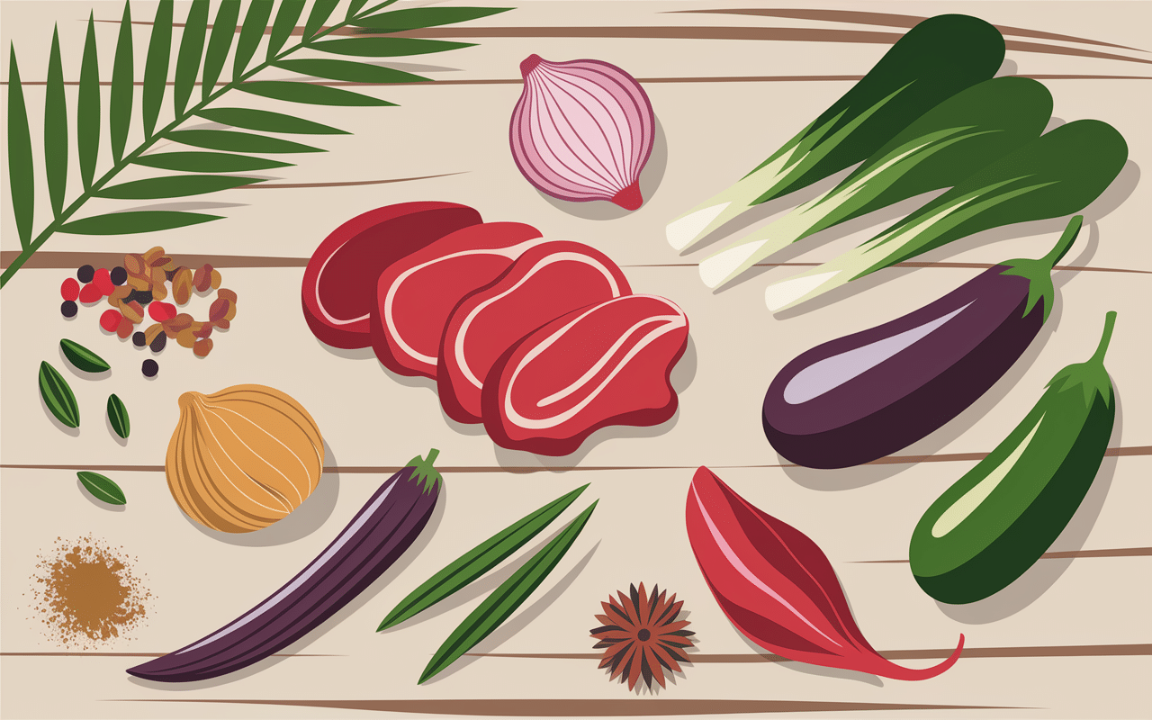 Ingrédients pour sauce graine recette sur table