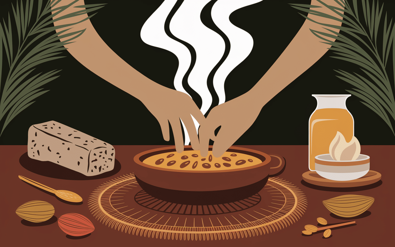 préparation traditionnelle jus maya mains ingrédients