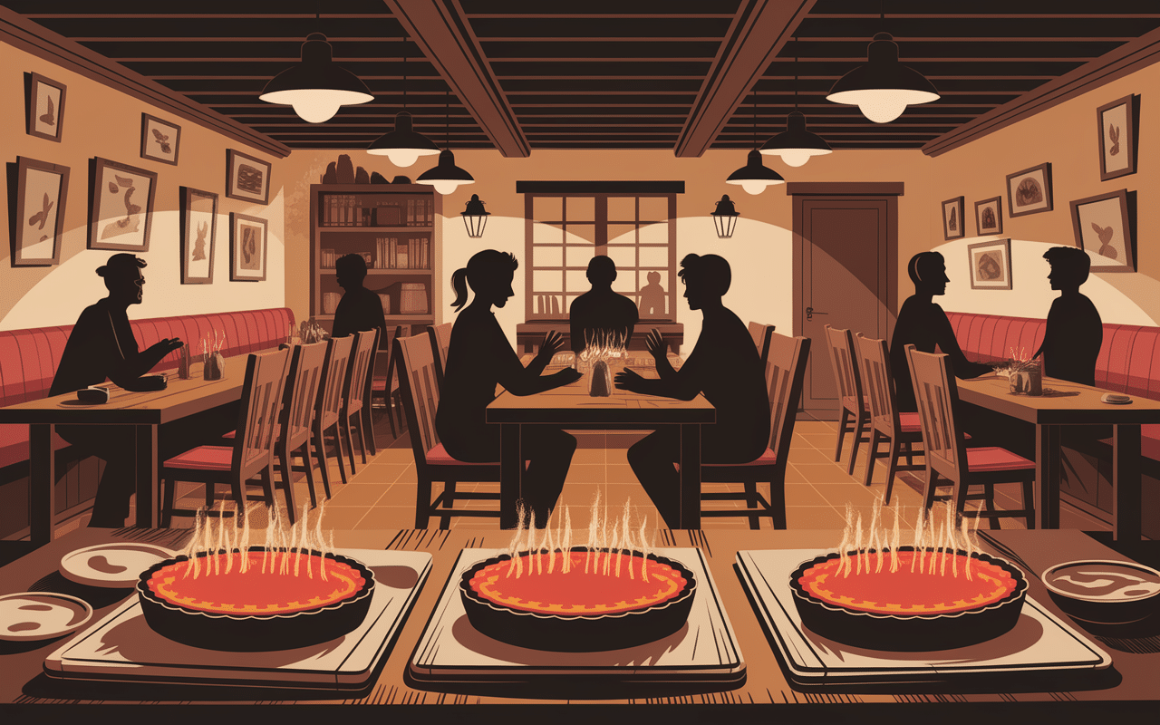 le roi de la tarte flambée dans une auberge alsacienne conviviale