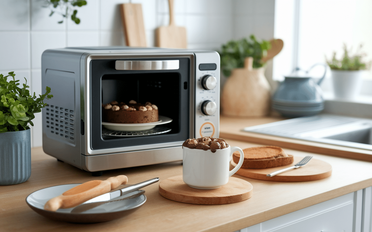 mug cake chocolat sans beurre prêt micro-ondes ouvert