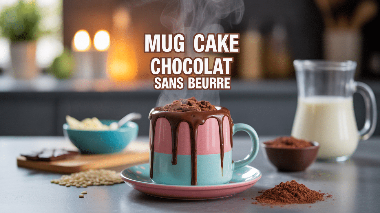 mug cake chocolat sans beurre vapeur tasse micro-ondes