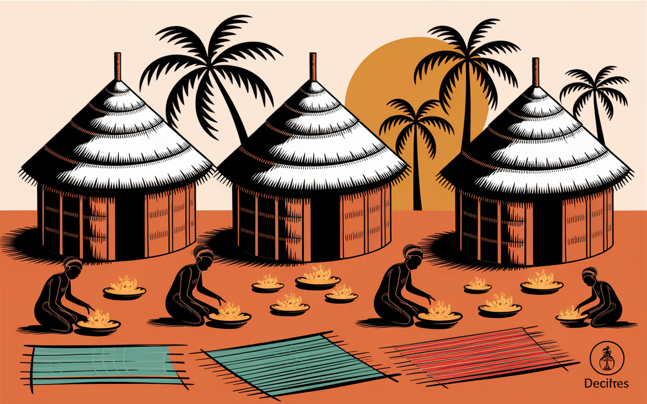 Village africain et préparation sauce dakatine