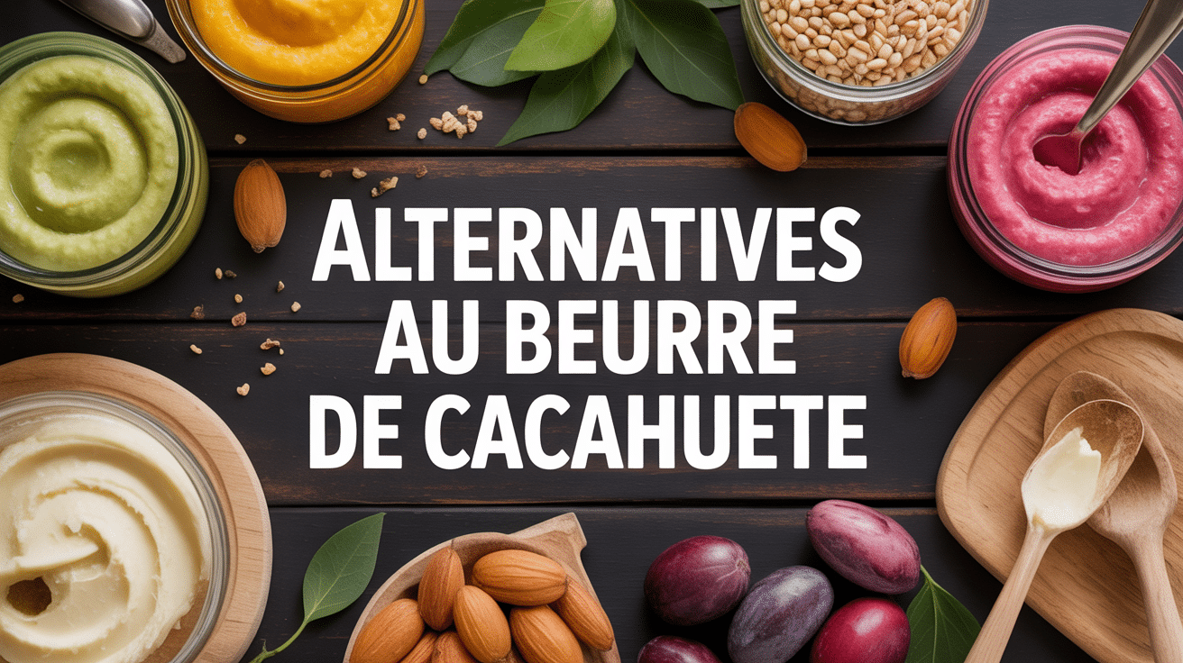 différents pots alternatives par quoi remplacer le beurre de cacahuète