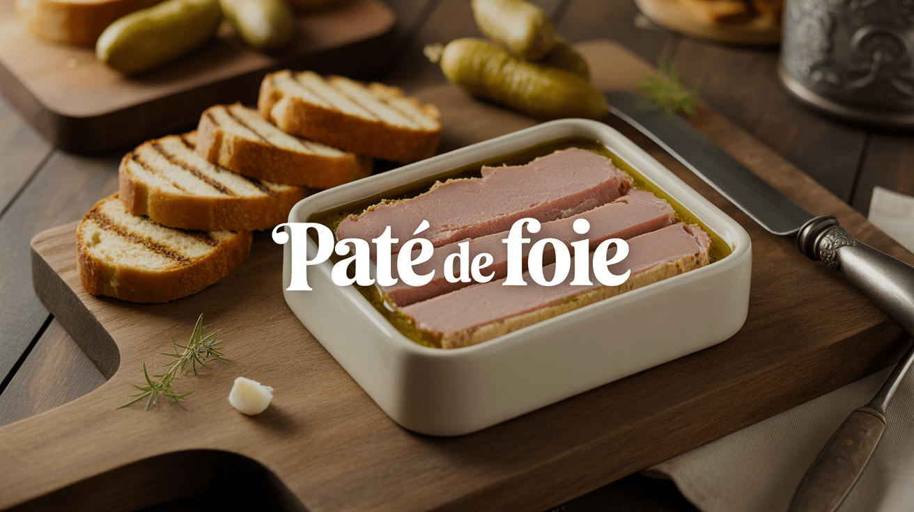 Terrine paté de foie pain campagne cornichons