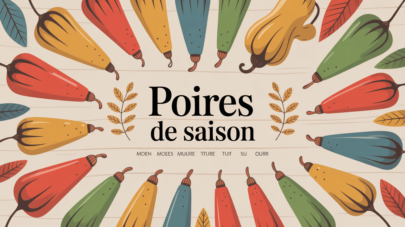 Poires de saison cercle calendrier