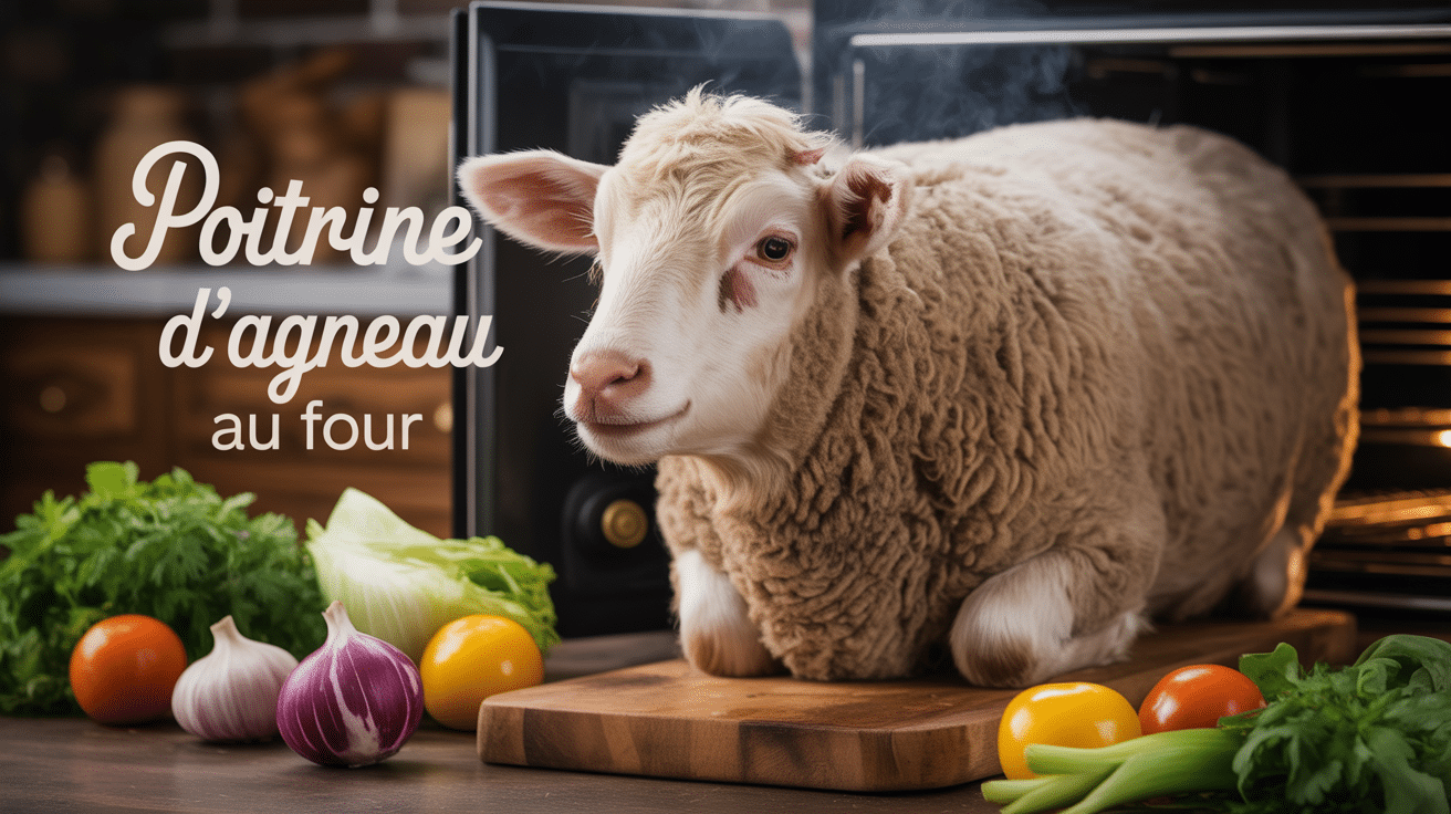 Poitrine agneau four dorée avec légumes