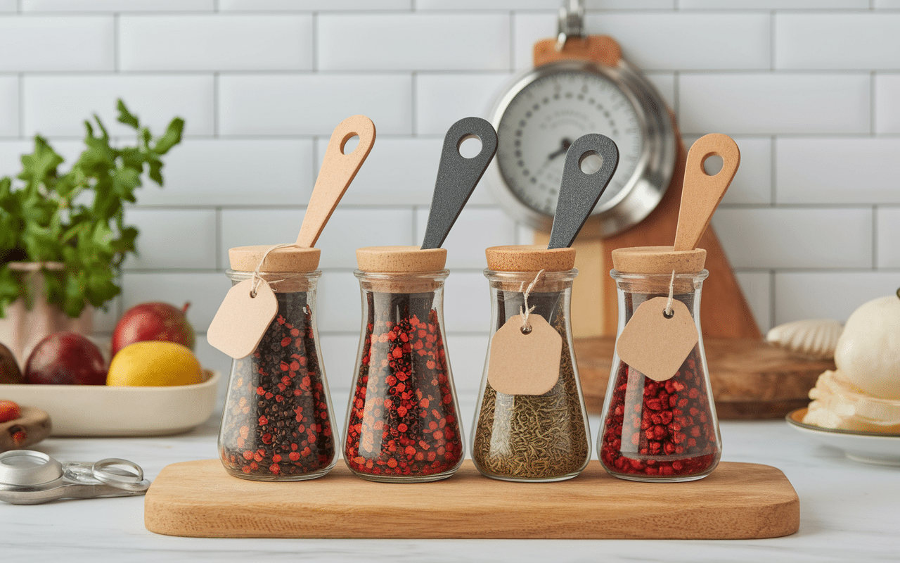 stockage poudre chili bocaux