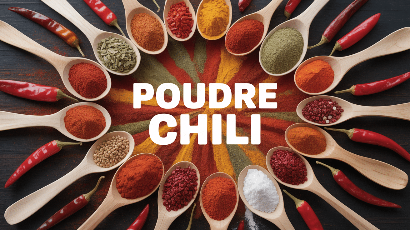 vue d'ensemble épices poudre chili