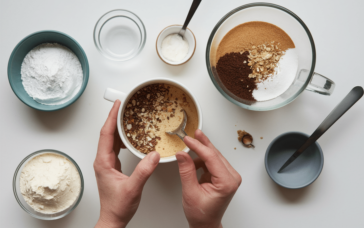 préparer mug cake chocolat sans beurre ingrédients étapes