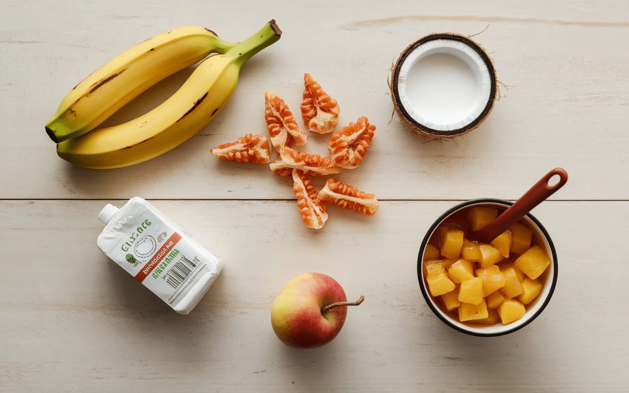 Ingrédients naturels glace sans sucre