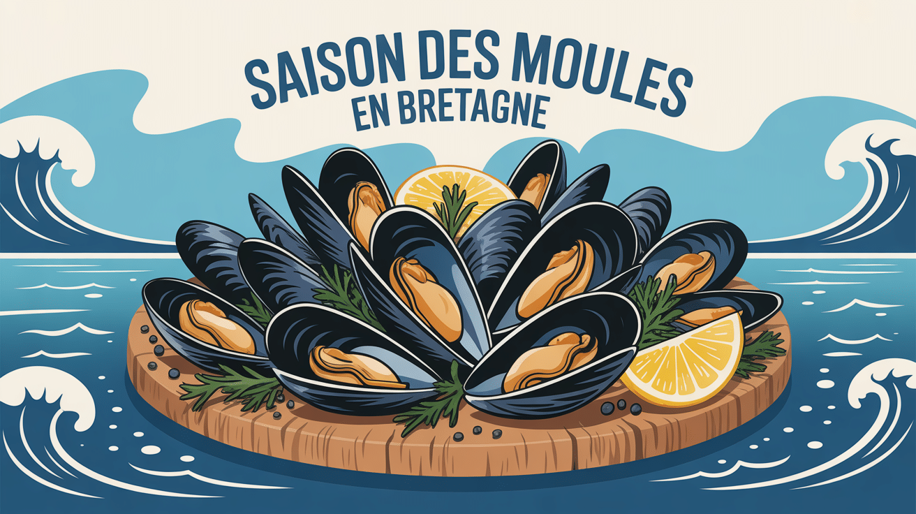 Plateau de moules fraîches saison des moules Bretagne
