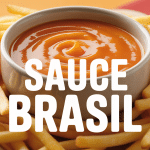 bol de sauce brasil orange avec frites dorées