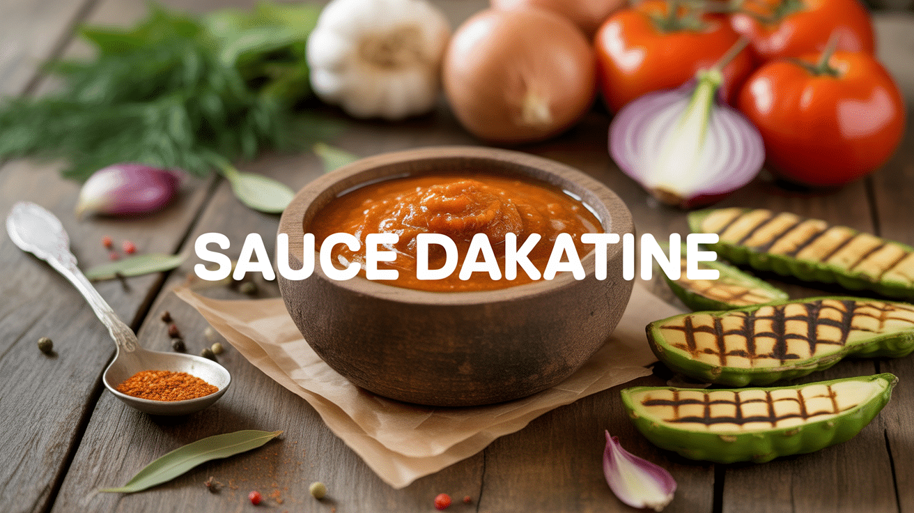 Bol sauce dakatine dorée avec arachides et épices