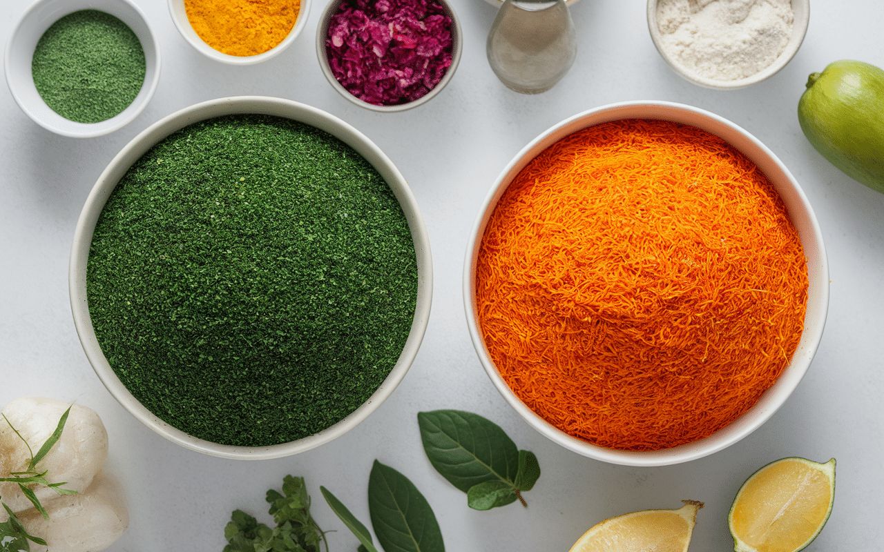 Taboulé origine traditionnel et occidental côte à côte avec ingrédients