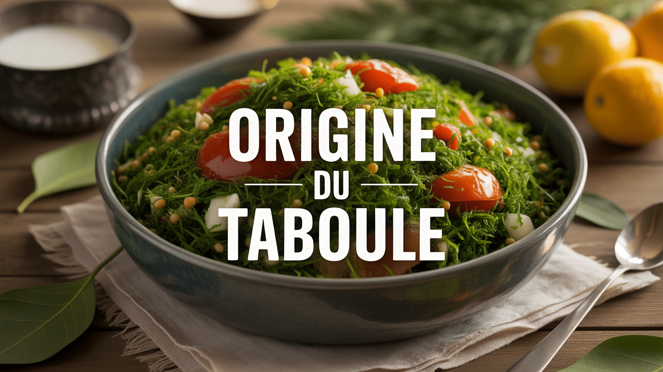 Bol de taboulé origine traditionnel avec persil, tomates et boulgour