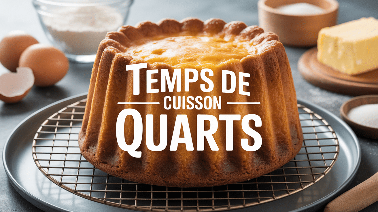 Quatre quart doré illustrant le temps de cuisson quatre quart