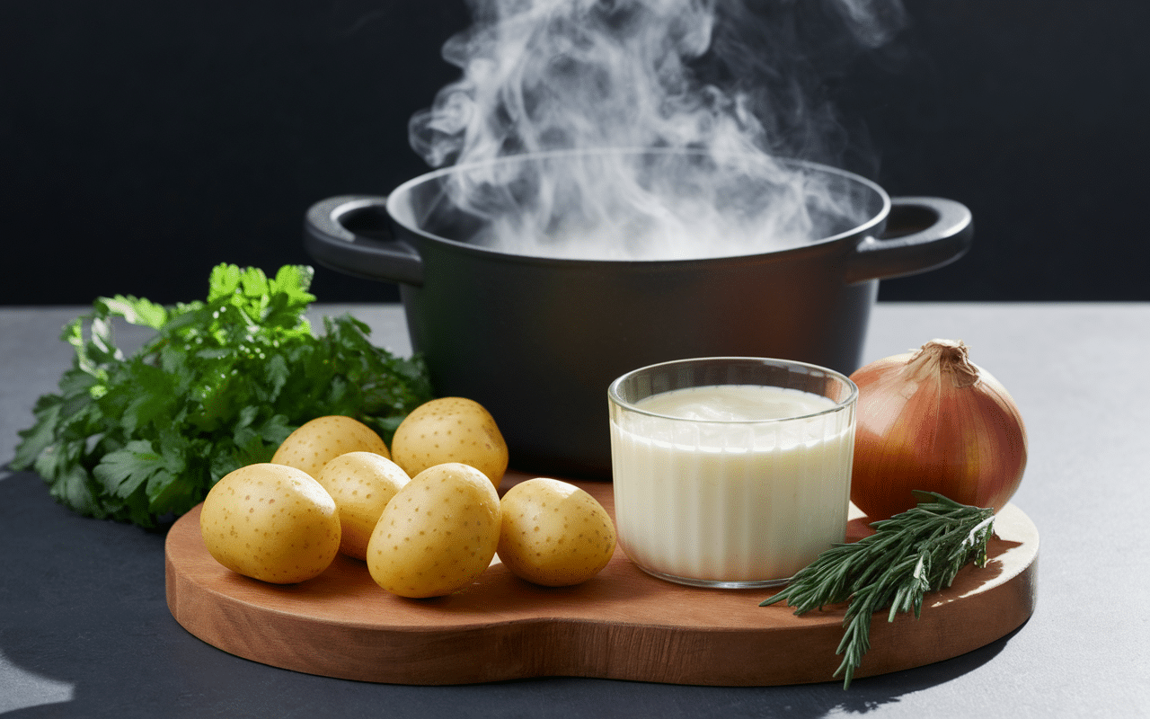 Ingrédients principaux du velouté de topinambour