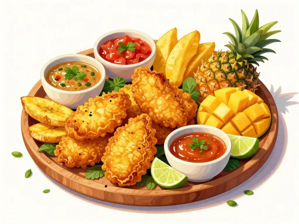 accompagnement accras de morue plat antillais coloré