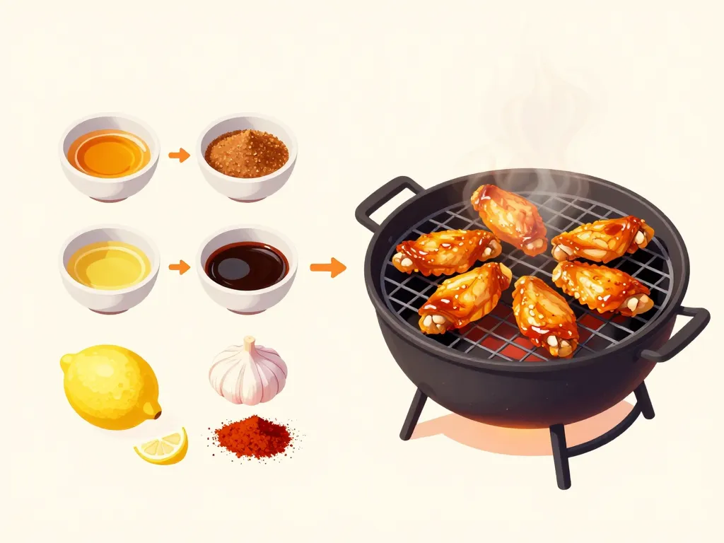 ailes de poulet marinade barbecue caramélisation douce sans brûler