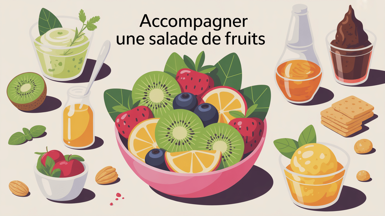 avec quoi peut on accompagner une salade de fruits, illustration bol et accompagnements