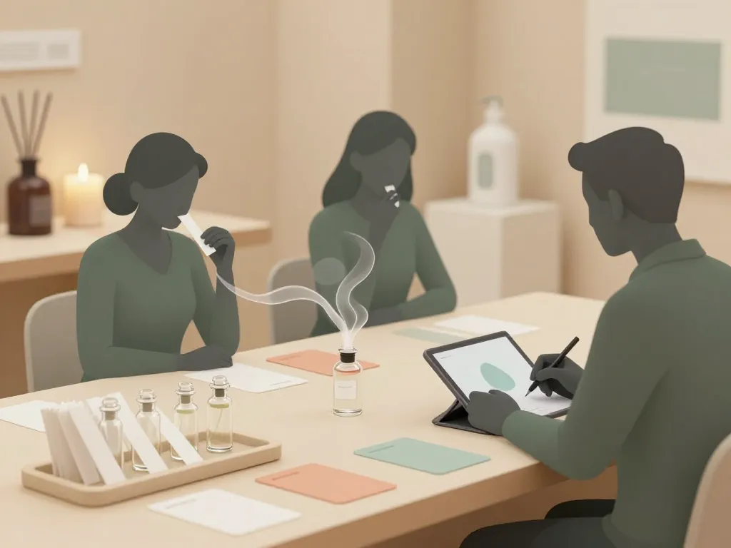 Concept arome tests olfactifs vials diffuseurs et utilisateurs