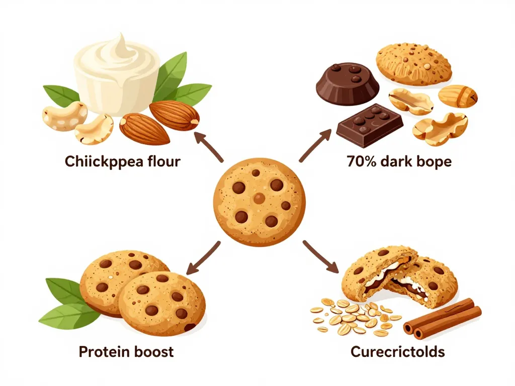schema options proteines sucres toppings cookies healthy beurre de cacahuete