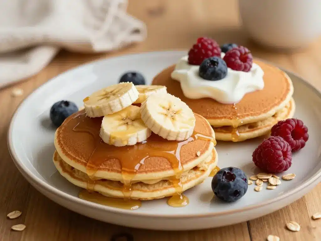 galette de flocons d avoine banane et fruits rouges