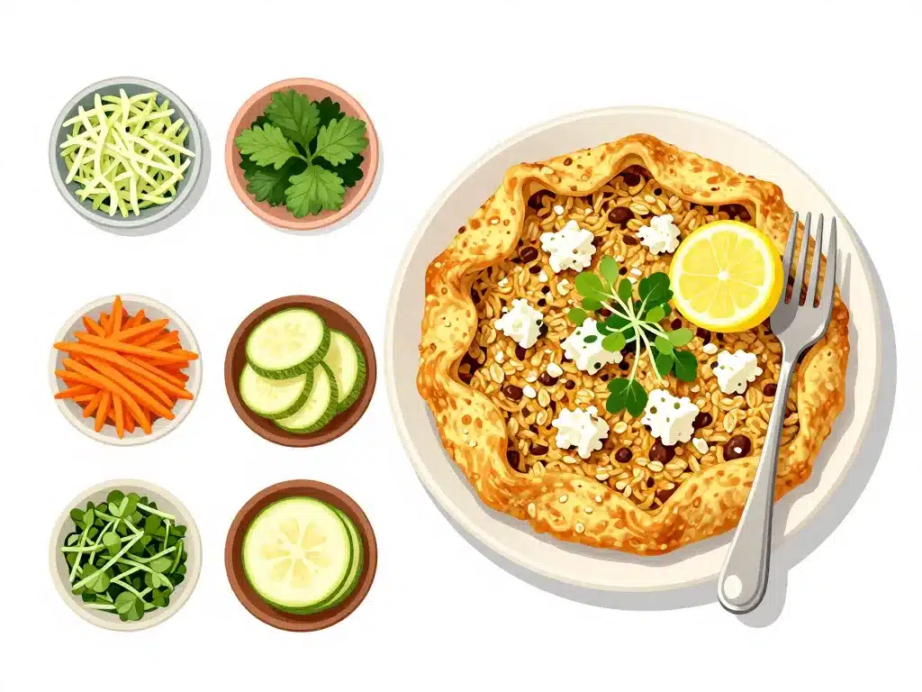 galette de flocons d avoine salée feta légumes