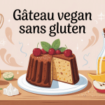 Illustration gateau vegan sans gluten moelleux