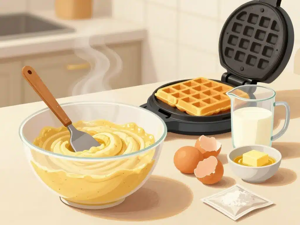 gaufres bananesques chicchew.fr bol de pâte banane et gaufrier