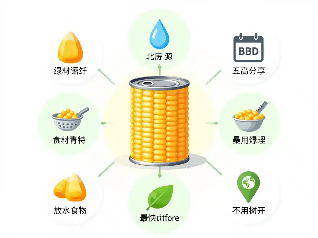 Schéma critères pour choisir une grosse boîte de maïs 5 kg