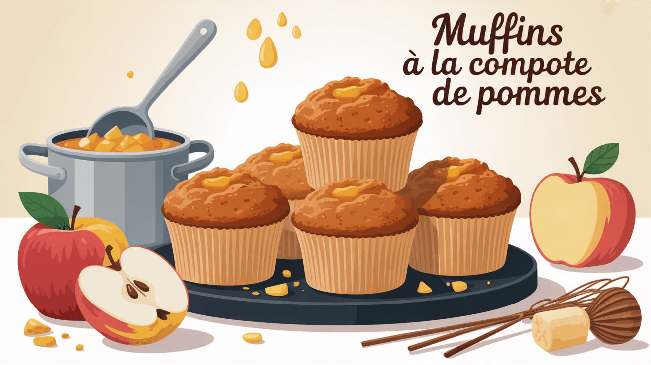 muffins a la compote de pommes dorés avec compote et épices