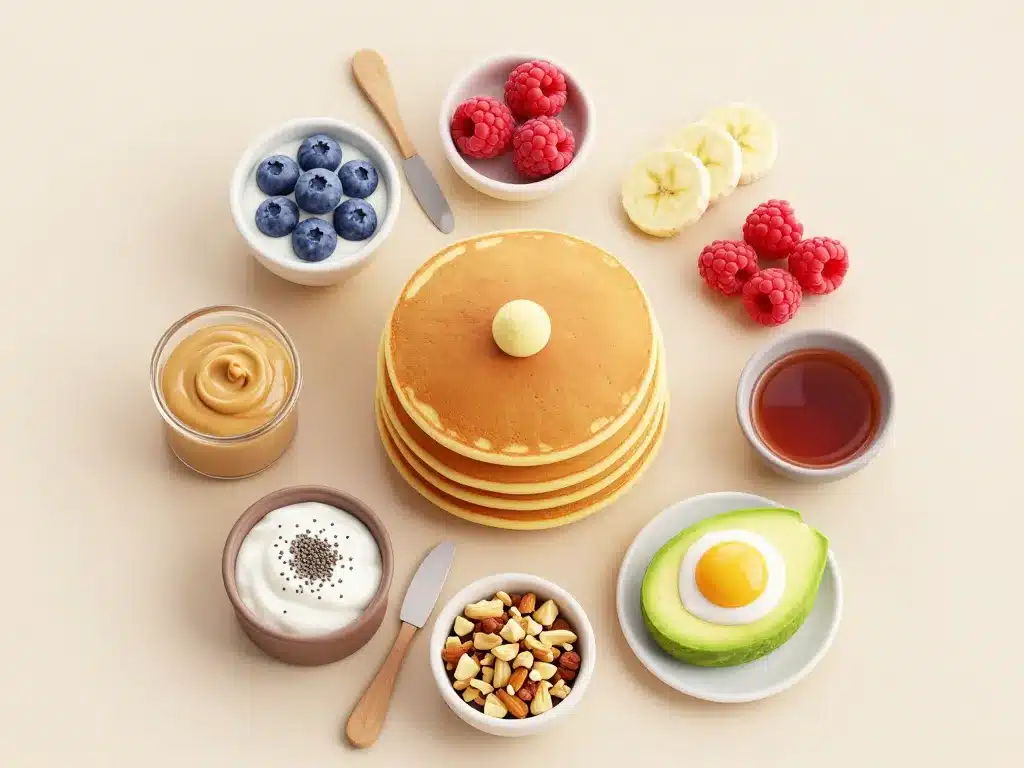 pancake farine d avoine avec fruits yaourt et options salées