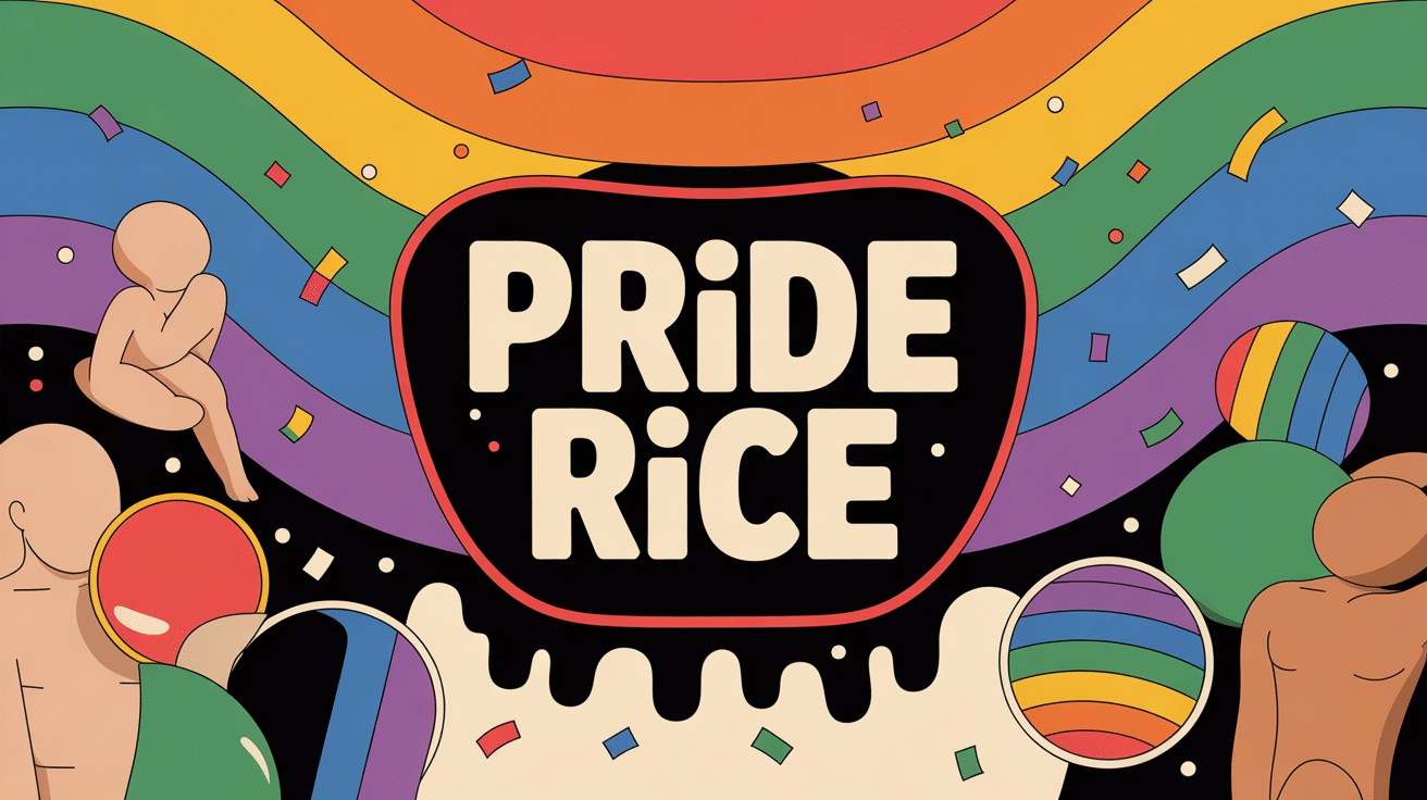 Illustration conceptuelle pride rice cuir et caoutchouc