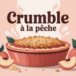 recette crumble a la peche, plat doré et gourmand