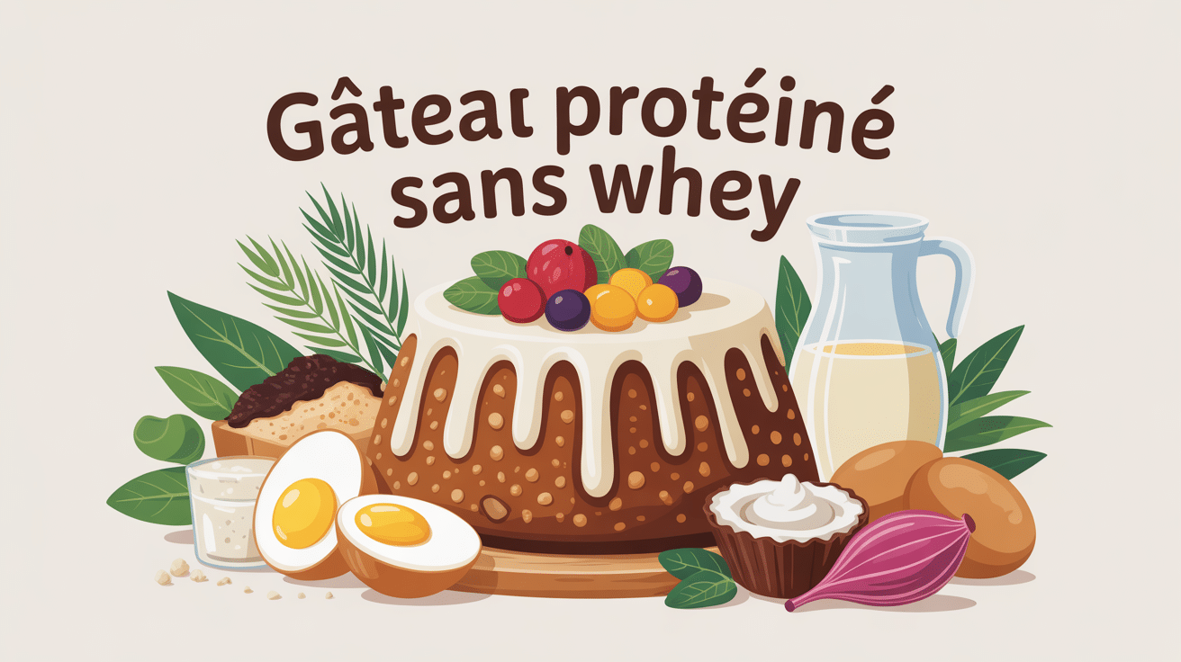 illustration d’ingrédients pour recette gateau proteine sans whey