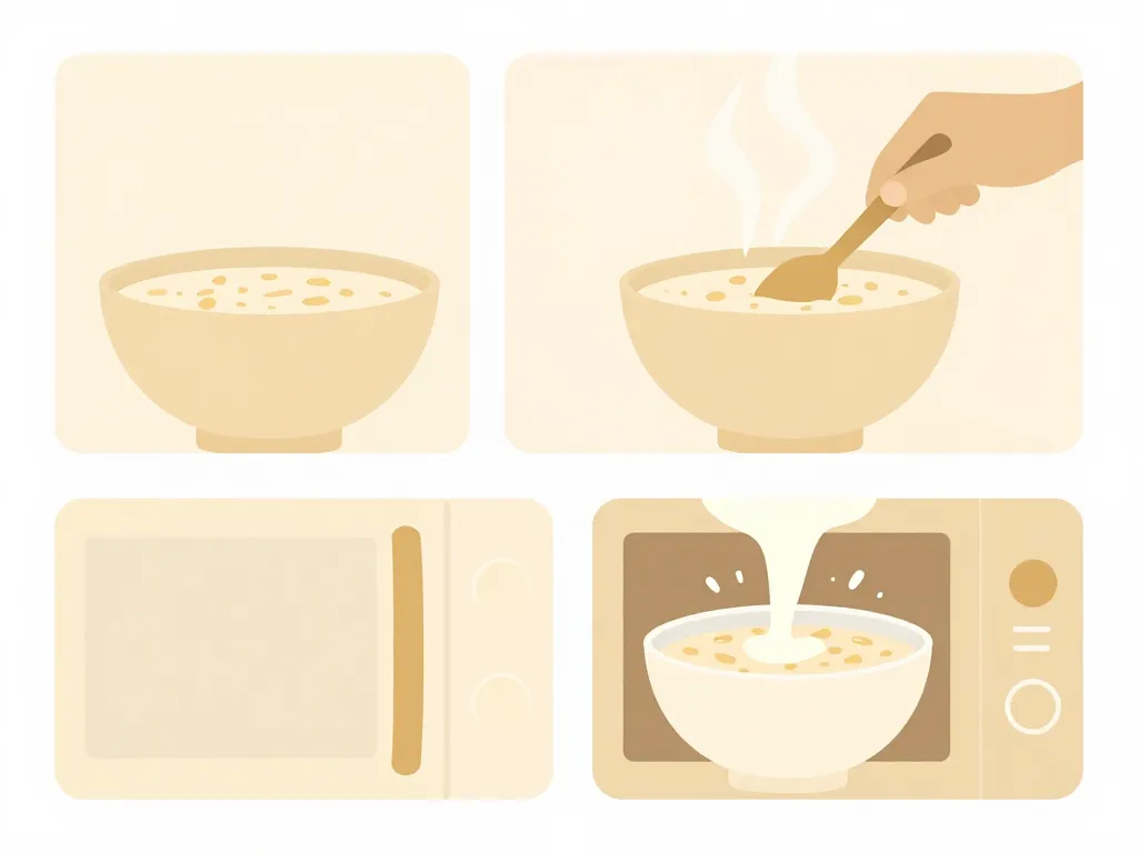 recette porridge micro onde, étapes micro-ondes