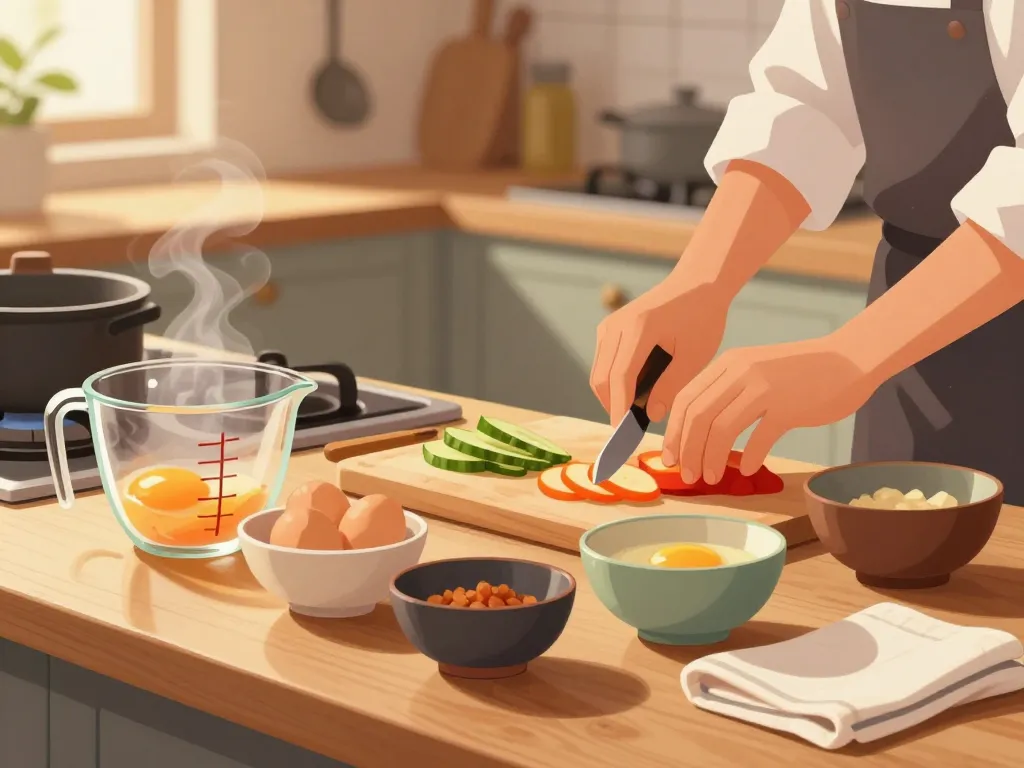 Mise en place ingrédients mains recettes-de-maria.fr